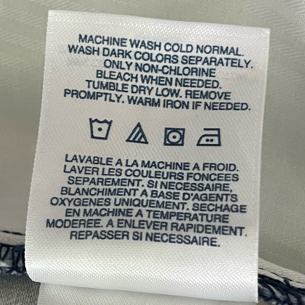 Lands' End Blue, White & Fuschia Floral Chinos with Pockets, Size 6 - Picture 10 of 11